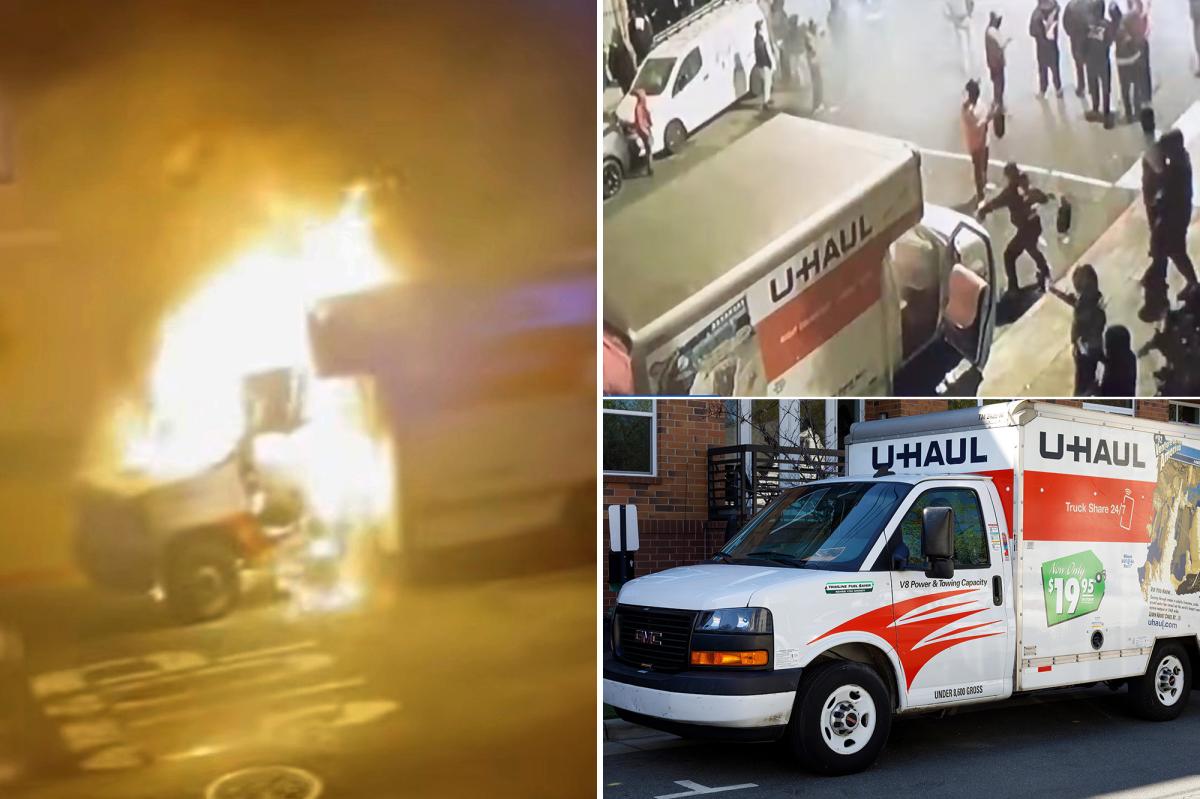 Video shows U-haul set on fire during San Francisco sideshow