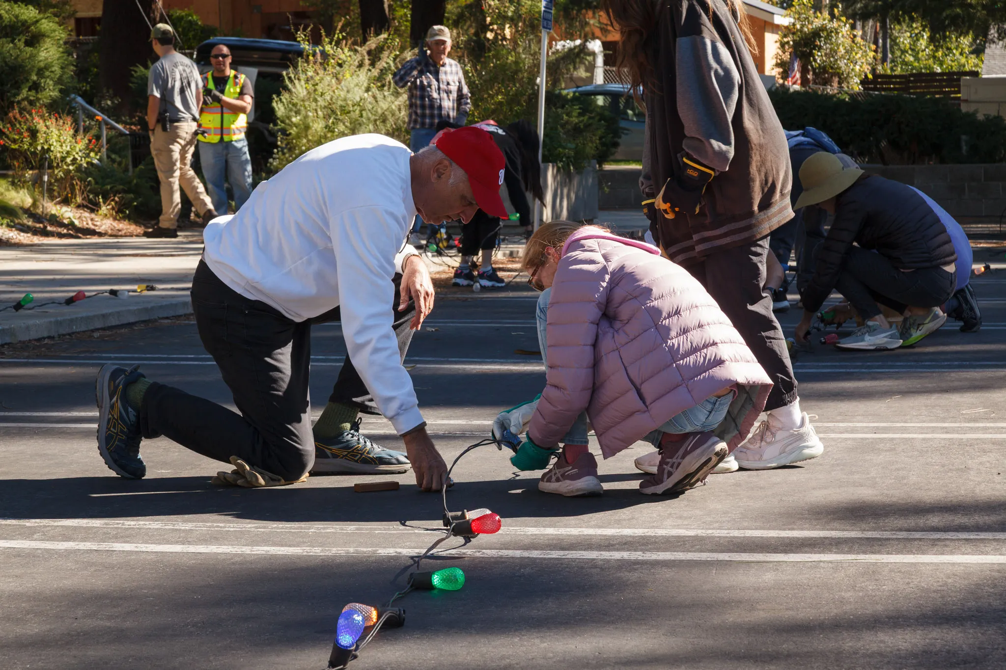 Christmas Tree Lane decorating
