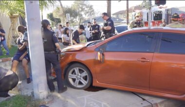 8 Anaheim high school students out on a run hit, injured by car – Orange County Register