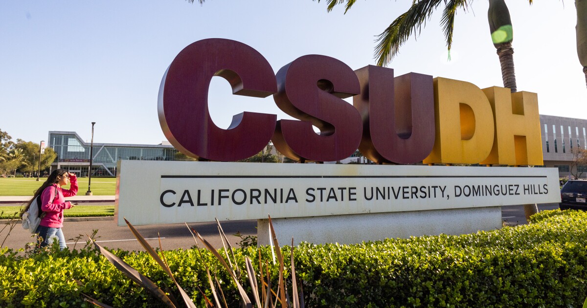 Cal State Dominguez Hills students, faculty rally to save 6 'essential' programs from chopping block