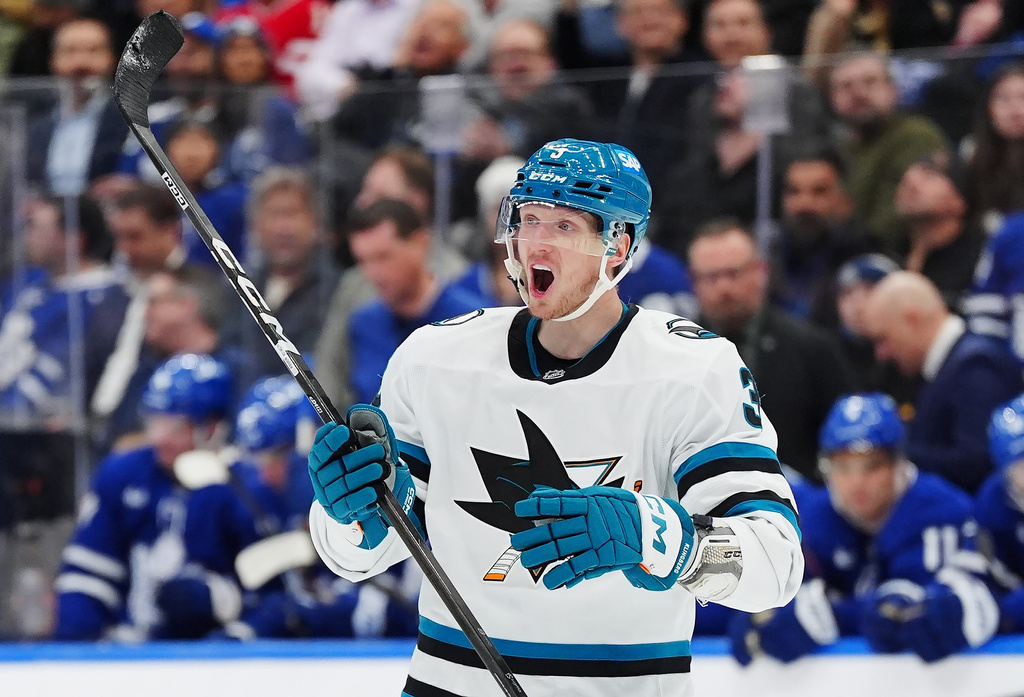 San Jose Sharks, Macklin Celebrini rally to beat Pittsburgh Penguins