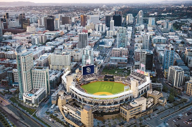 Aerial Petco Downtown San Diego East Village