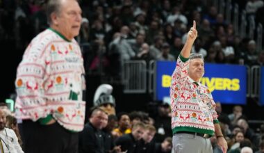 No. 9 Michigan State beats Oakland 79-70 as Tom Izzo and Greg Kampe don custom holiday sweaters