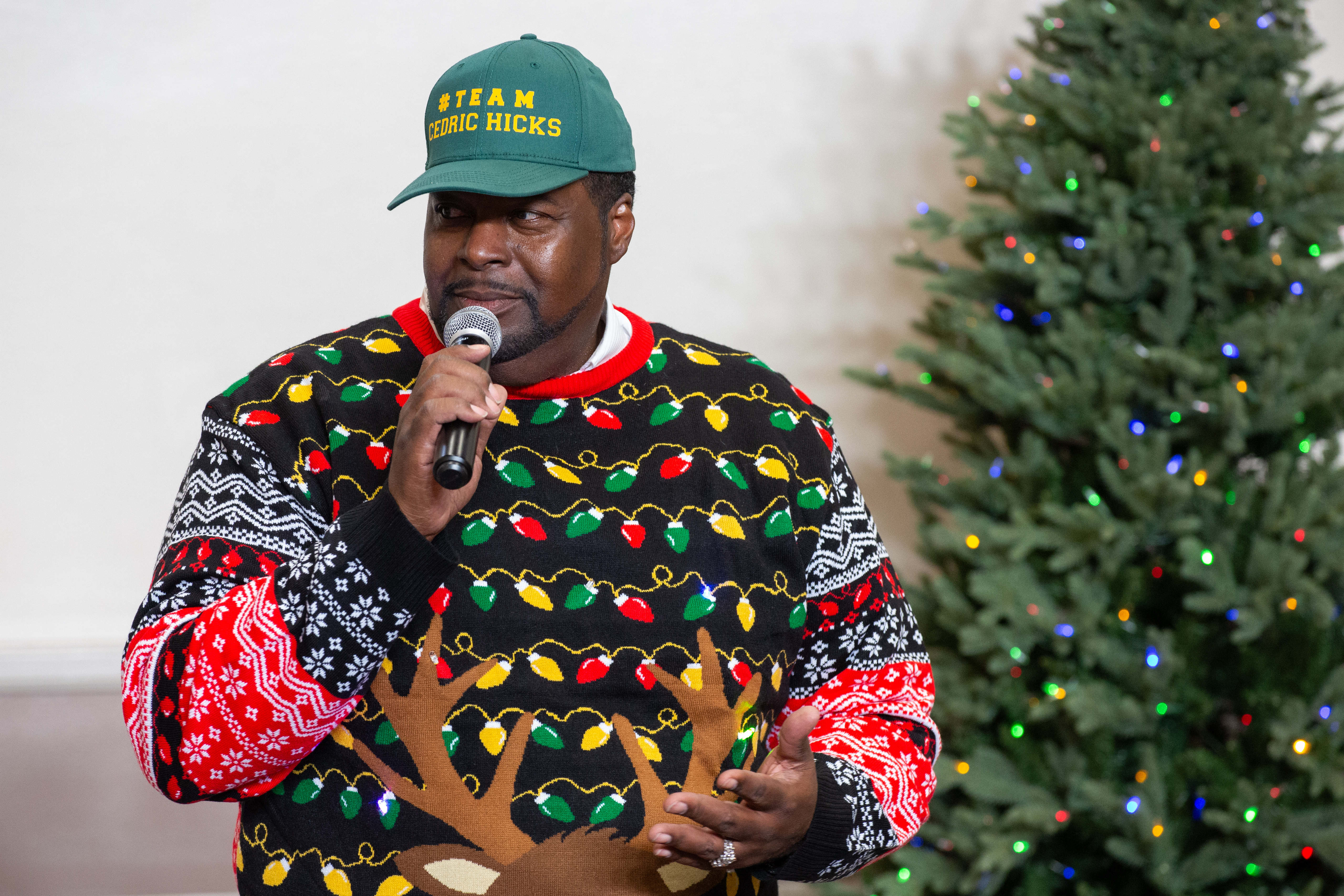 Mayor Pro Tem Cedric Hicks speaks about his experiences during...