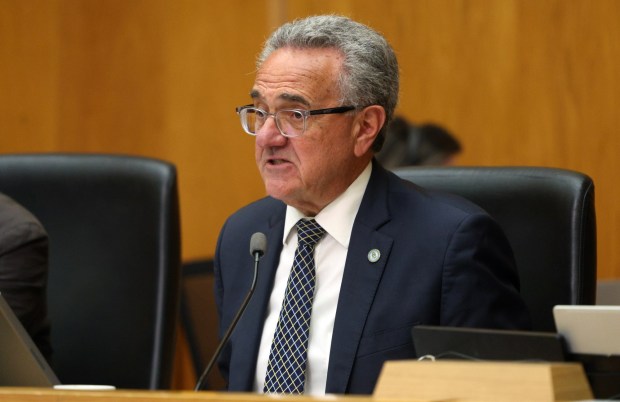 San Diego City Council President Joe LaCava speaks during a council meeting in June. (Hayne Palmour IV)