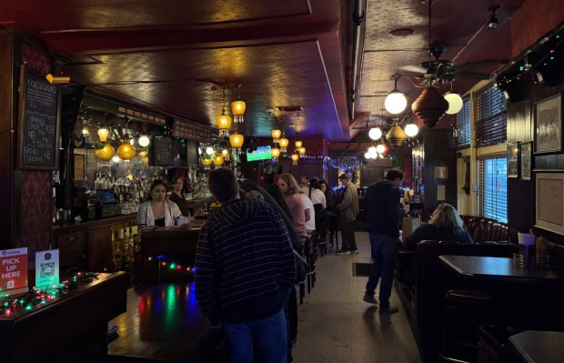 The bar at Cole's French Dip, open in the same spot since 1908, has a vintage feel. (Photo by David Allen, Inland Valley Daily Bulletin/SCNG)