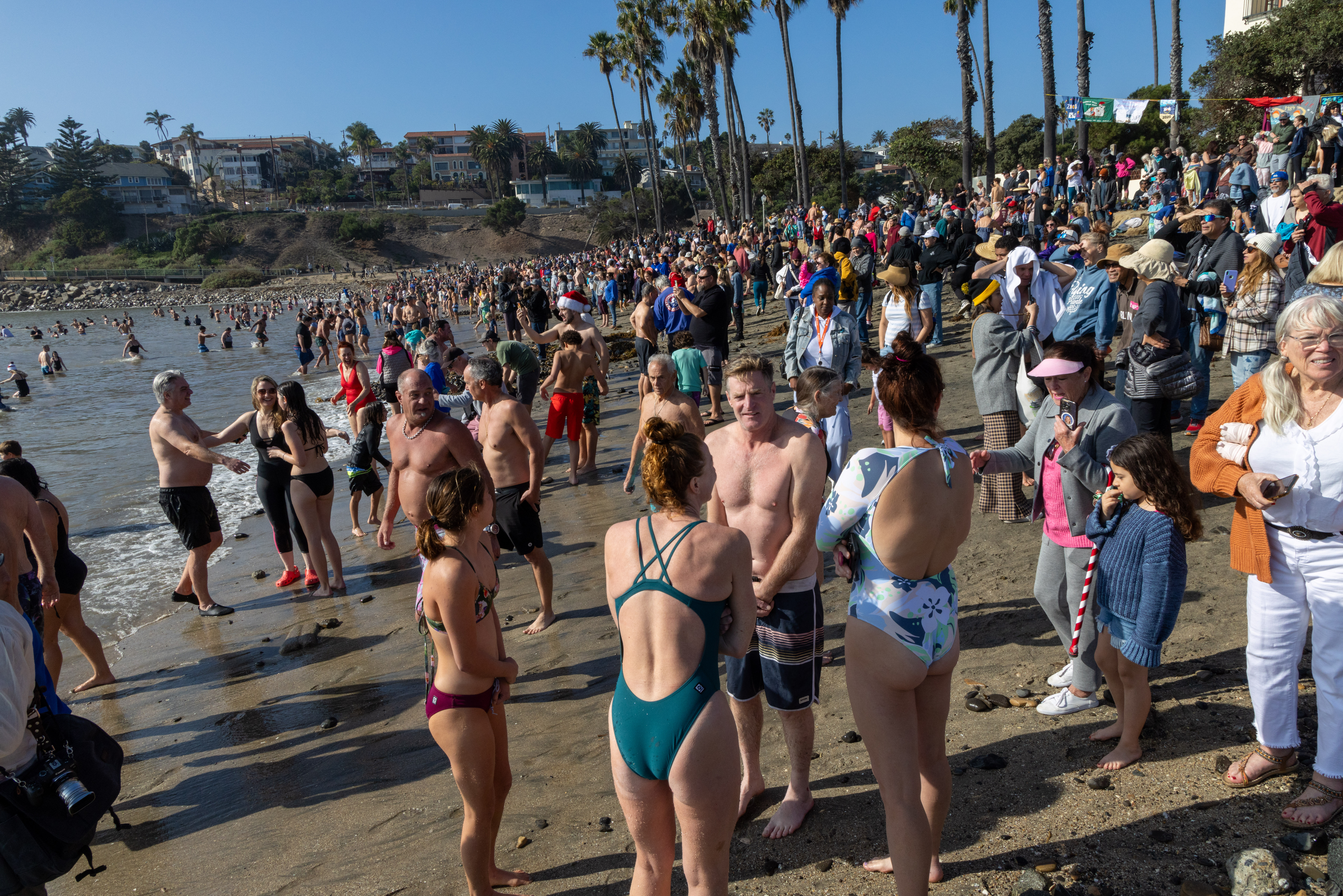 The annual Polar Bear Swim took place at Cabrillo Beach...