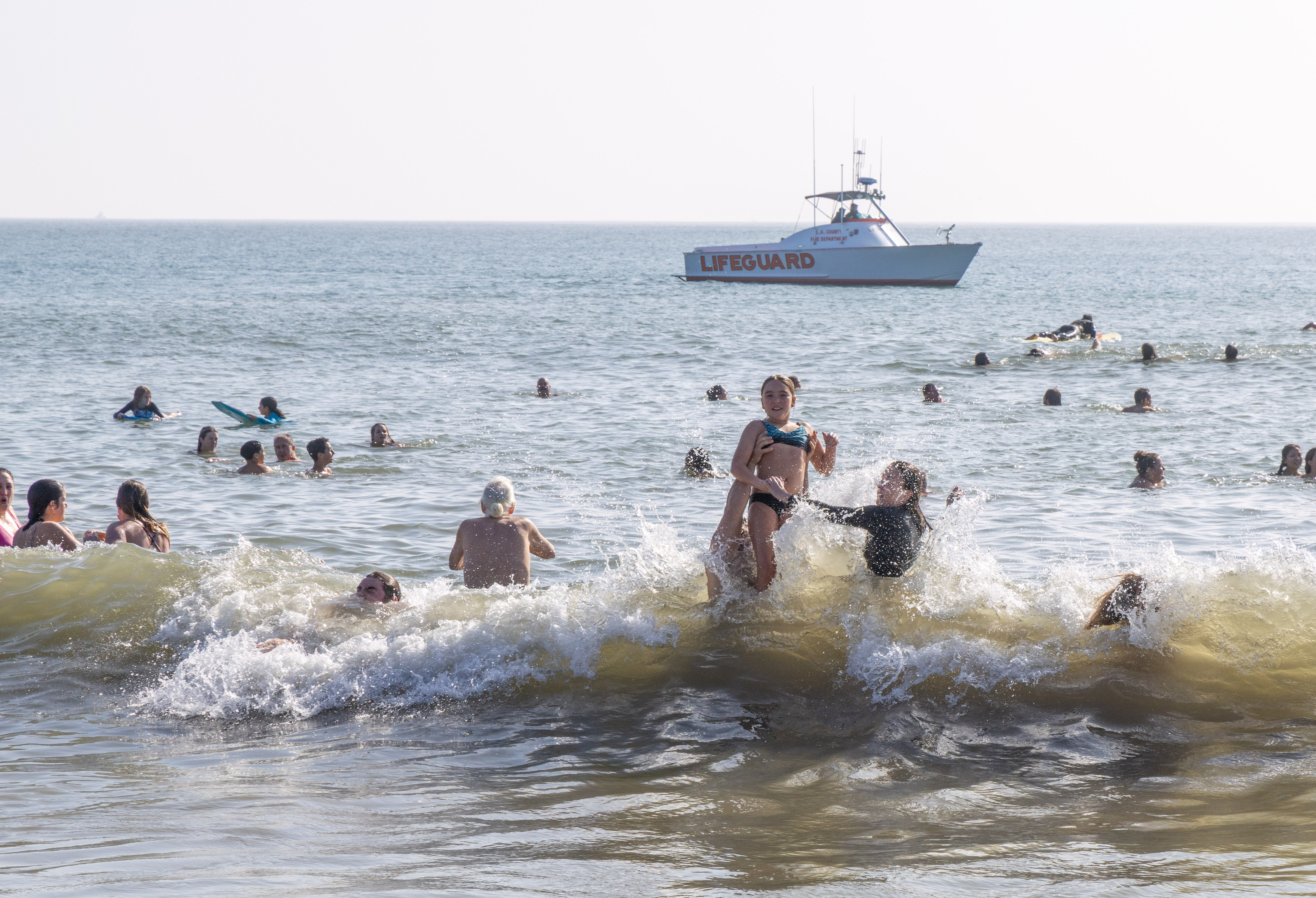 The annual Polar Bear Swim took place at Cabrillo Beach...