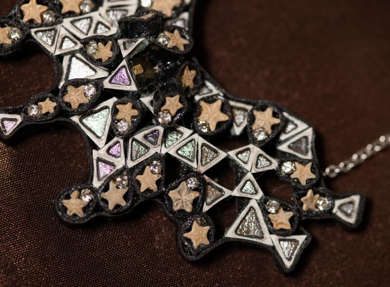 A necklace made from a crinoid fossil stem.