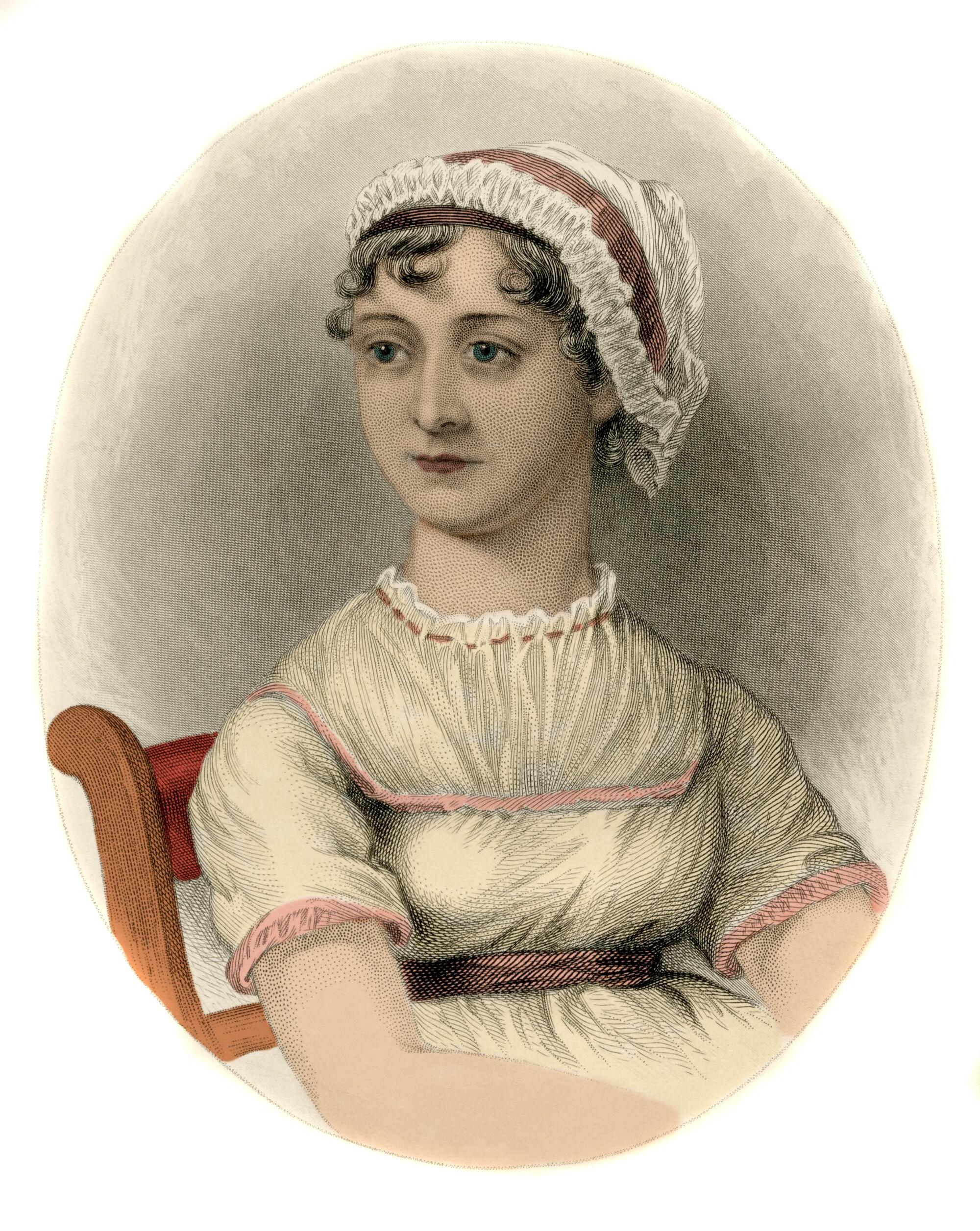 Portrait of Jane Austen. Engraving, 1870.