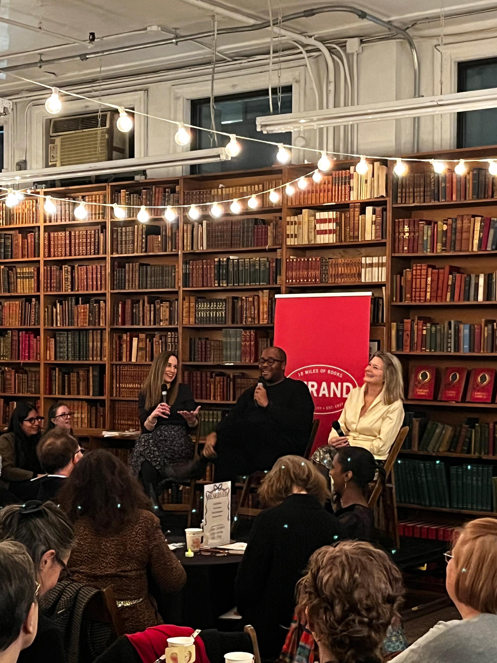 Authors Adelle Waldman, Brandon Taylor and Jennifer Egan at the Strand Bookstore in New York