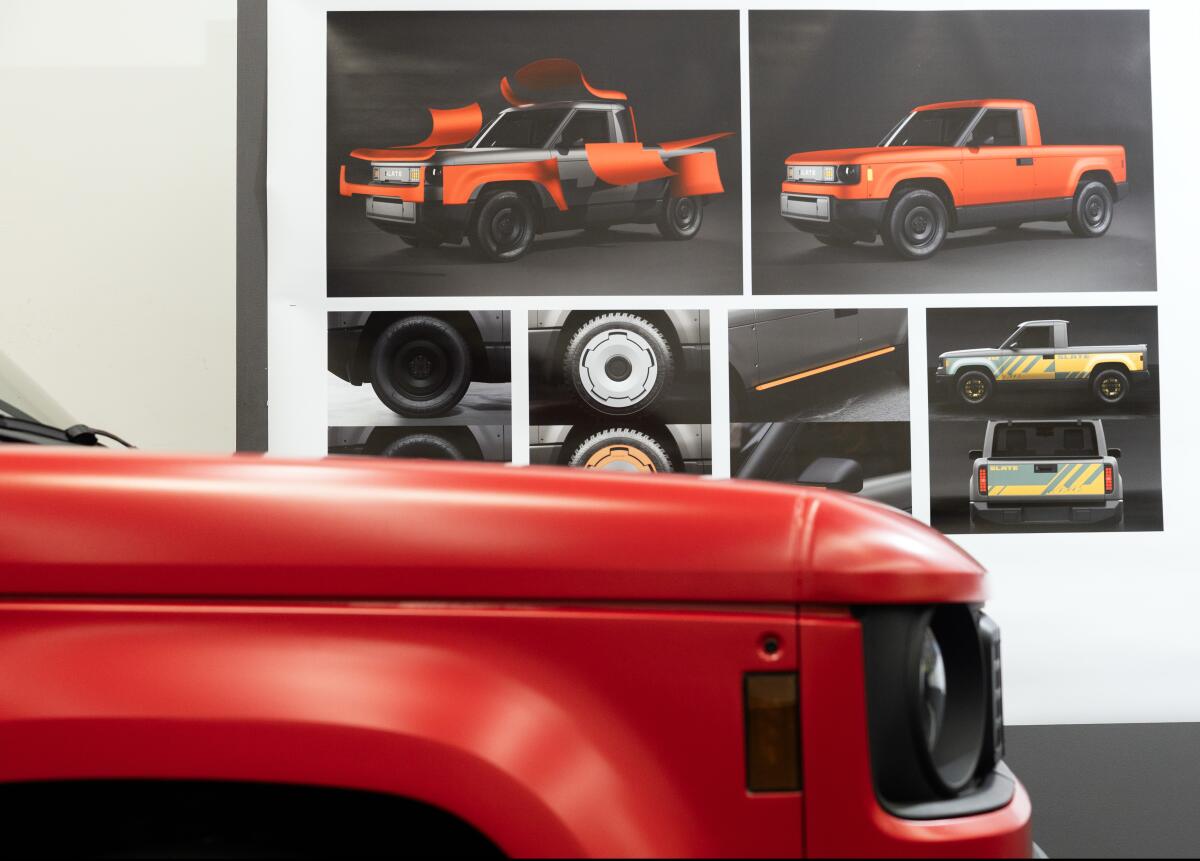 Various customization options for the Slate truck are shown.