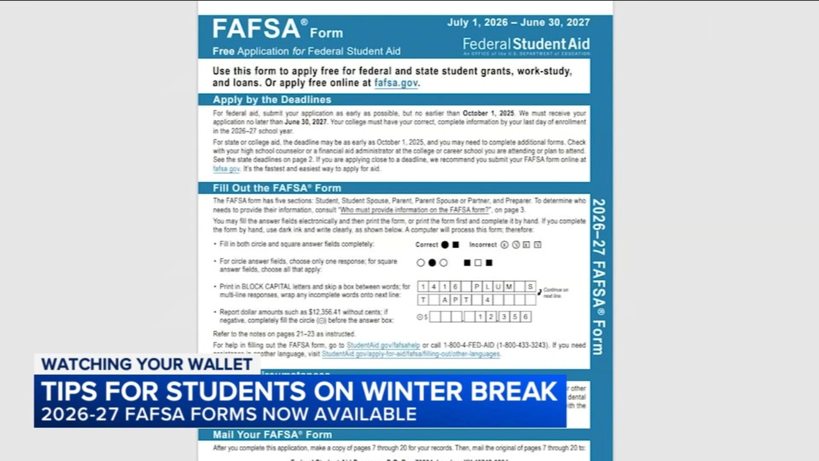 Watching Your Wallet: Filing for FAFSA