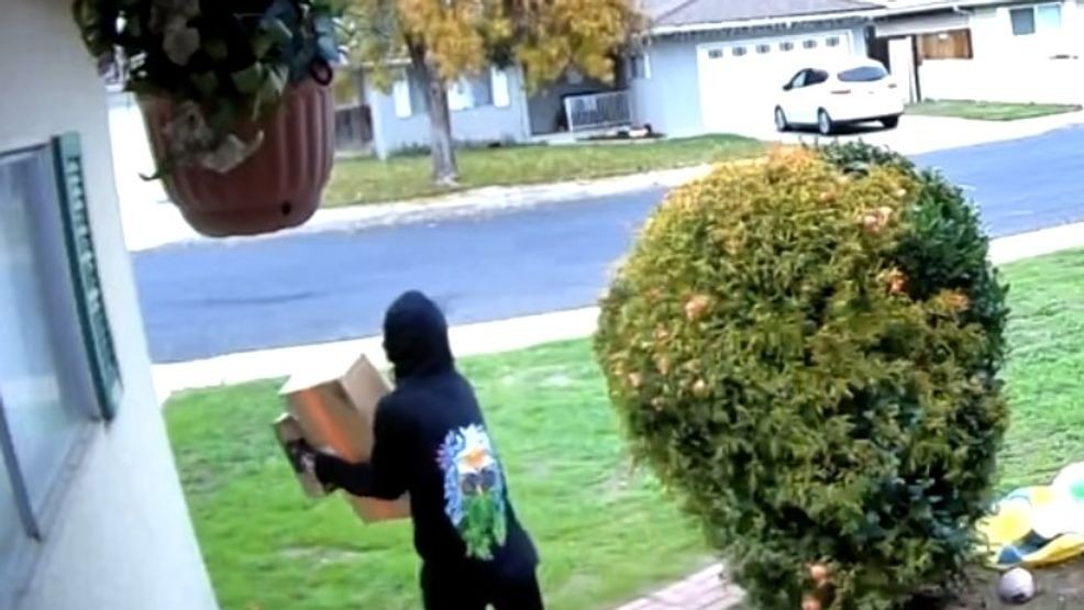 Porch pirates have hit a Clovis home again, this time getting away with some dog food. "Bentley the dog is upset at the thief," said James Torres. (Photo: James Torres)