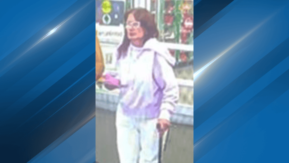 A suspect is described as a woman, about 40 to 50 years old, with long brown hair, wearing a pink sweatshirt. PHOTO: BPD