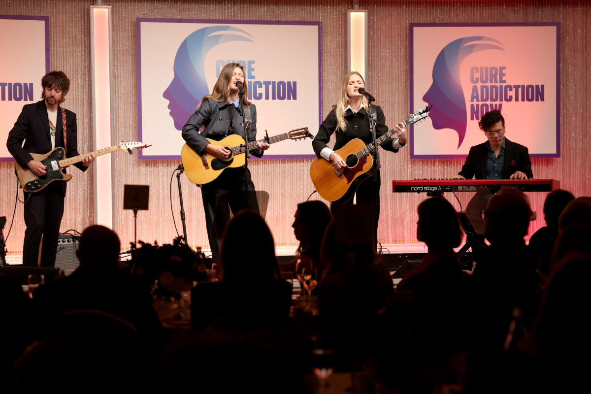 BEVERLY HILLS, CALIFORNIA - NOVEMBER 10: (L-R) Aly Michalka and AJ Michalka perform onstage during Cure Addiction Now's 2nd annual fundraising evening at The Beverly Hills Hotel on November 10, 2025 in Beverly Hills, California. (Photo by Amy Sussman/Getty Images for Cure Addiction Now)