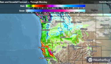 Rain And Snow Totals Through Monday