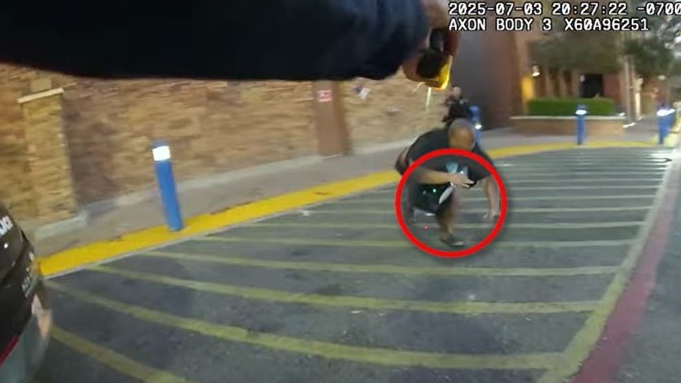 Body-camera video was released of the officer-involved shooting outside the Walmart in southwest Bakersfield, after a woman allegedly charged at officers with a knife. PHOTO: BPD
