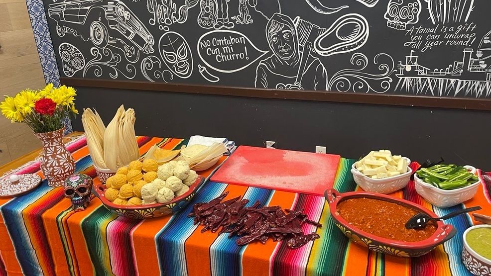 Chefs Lucy and Maria are getting ready to prepare dozens of Tamale for catering and walk-in orders. PHOTO: KBFX{p}{/p}