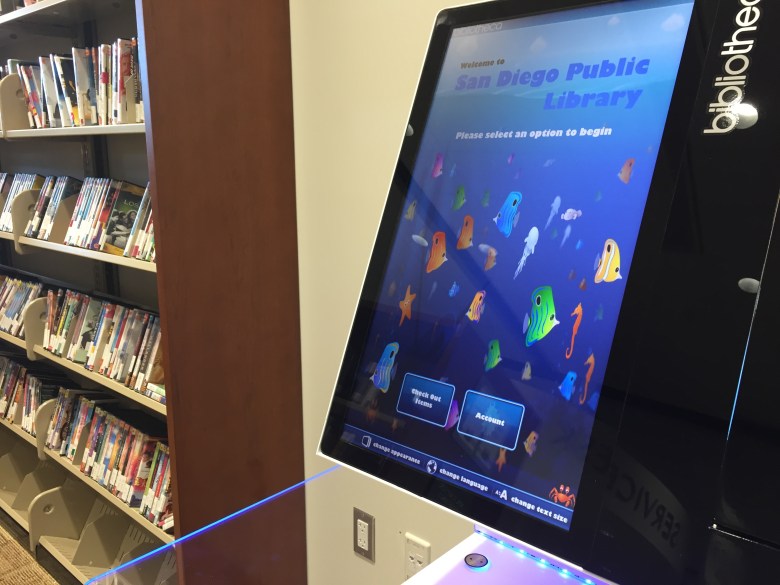 San Diego Public Library self-check machine