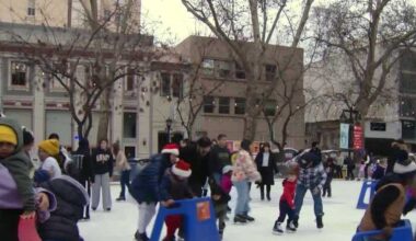 A's fans enjoy free ice skating sessions in Sacramento