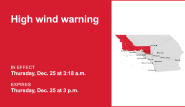5 Freeway north of LA placed under a high wind warning until Thursday afternoon – winds gusting up to 70 mph – Orange County Register