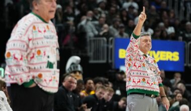 No. 9 Michigan State beats Oakland 79-70 as Tom Izzo and Greg Kampe don custom holiday sweaters | Basketball