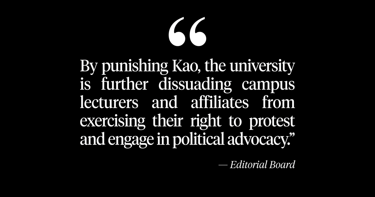 UC Berkeley has reached a new low by suspending lecturer Peyrin Kao | Editorials