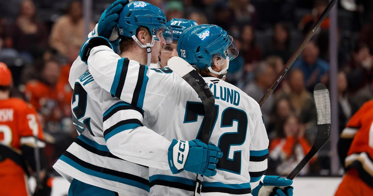 Macklin Celebrini hits 60 points with goal, 2 assists in Sharks' 5-4 victory over Ducks | National Sports