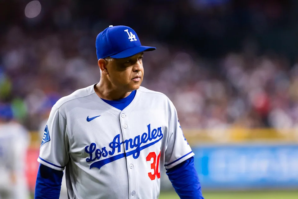 Los Angeles Dodgers manager Dave RobertsMark J&period; Rebilas-Imagn Images
