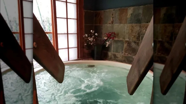 The view from inside the Tea House Spa