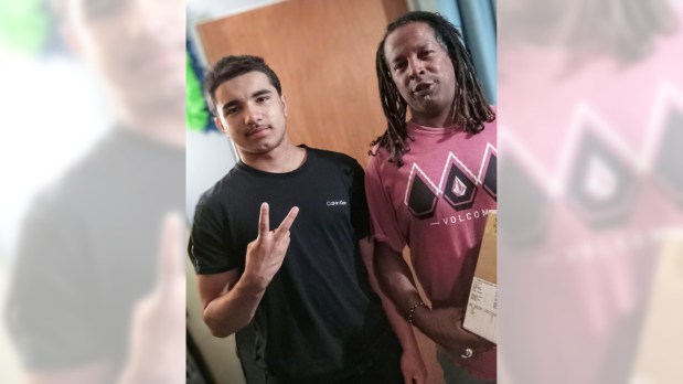 Konoa Wilson with his father, Steven Lee Wilson.