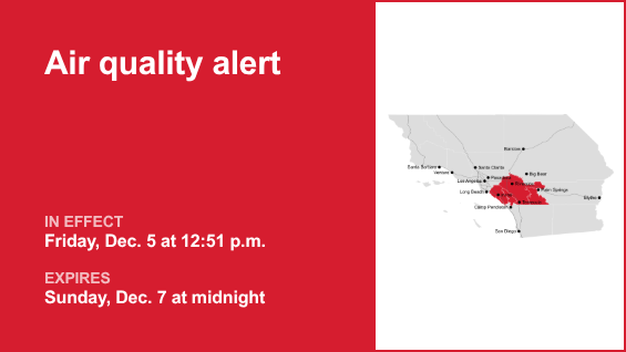 Air quality alert active for the Orange County and Santa Ana Mountains area until early Sunday – Orange County Register