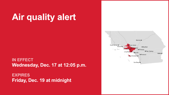 Air quality alert issued for Los Angeles County until early Friday – Daily News