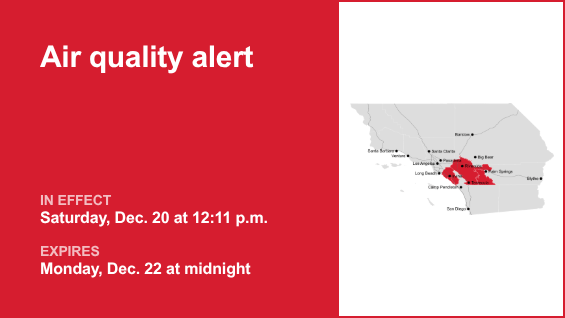 Air quality alert issued for Orange County until early Monday – Orange County Register