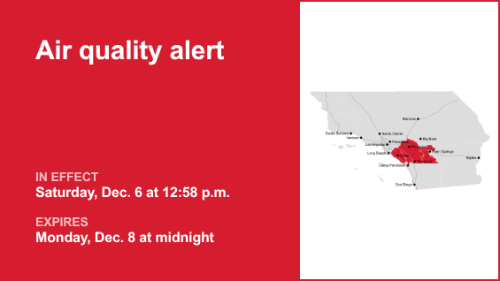 Air quality alert issued for the Orange County and Santa Ana Mountains area until early Monday – Orange County Register
