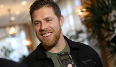 San Jose Sharks' John Klingberg gets encouragement from Joe Pavelski