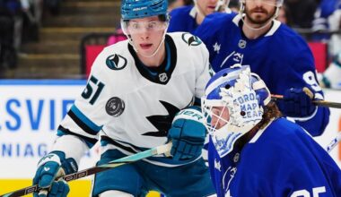 San Jose Sharks, Alex Wennberg beat Toronto Maple Leafs, Dennis Hildeby