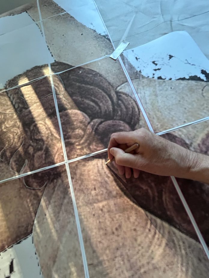 Close-up of art-in-progress