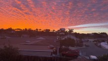 A photo of the sunset captured in San Diego County on Dec. 29, 2025.