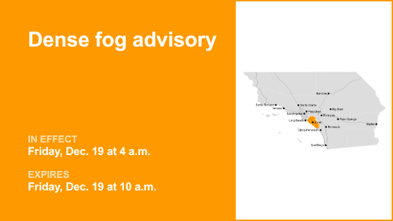 Dense fog advisory affecting Orange County Coast and Orange County until Friday morning – limited visibility – Orange County Register