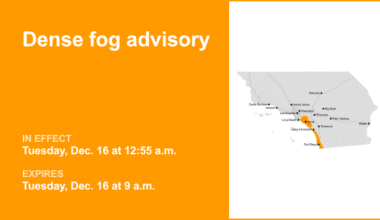 Dense fog advisory in place for Orange County until Tuesday morning – 1/4 mile visibility – Orange County Register