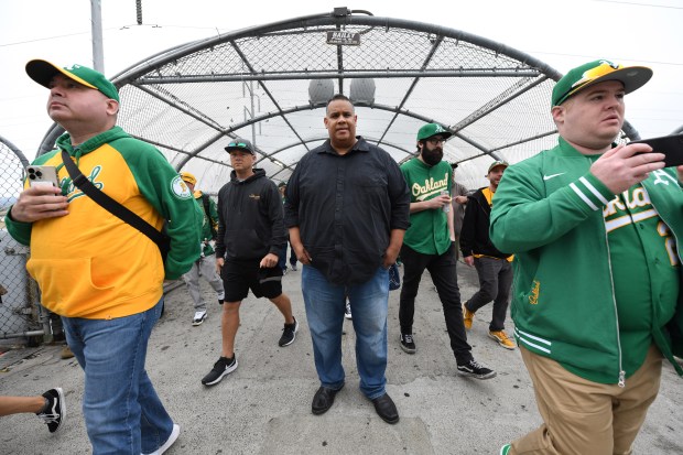 Ray Bobbitt, Founder of the African American Sports and Entertainment Group, is photographed at the BART bridge before the MLB game at the Coliseum in Oakland, Calif., on Thursday, Sept. 26, 2024. (Jose Carlos Fajardo/Bay Area News Group)