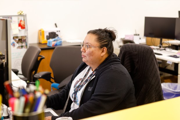 Tish, who went through the Love Never Fails' ITbiz Tech Academy after escaping her trafficker, works at Cisco in San Jose, Calif., on Thursday, Oct. 30, 2025. (Shae Hammond/Bay Area News Group)