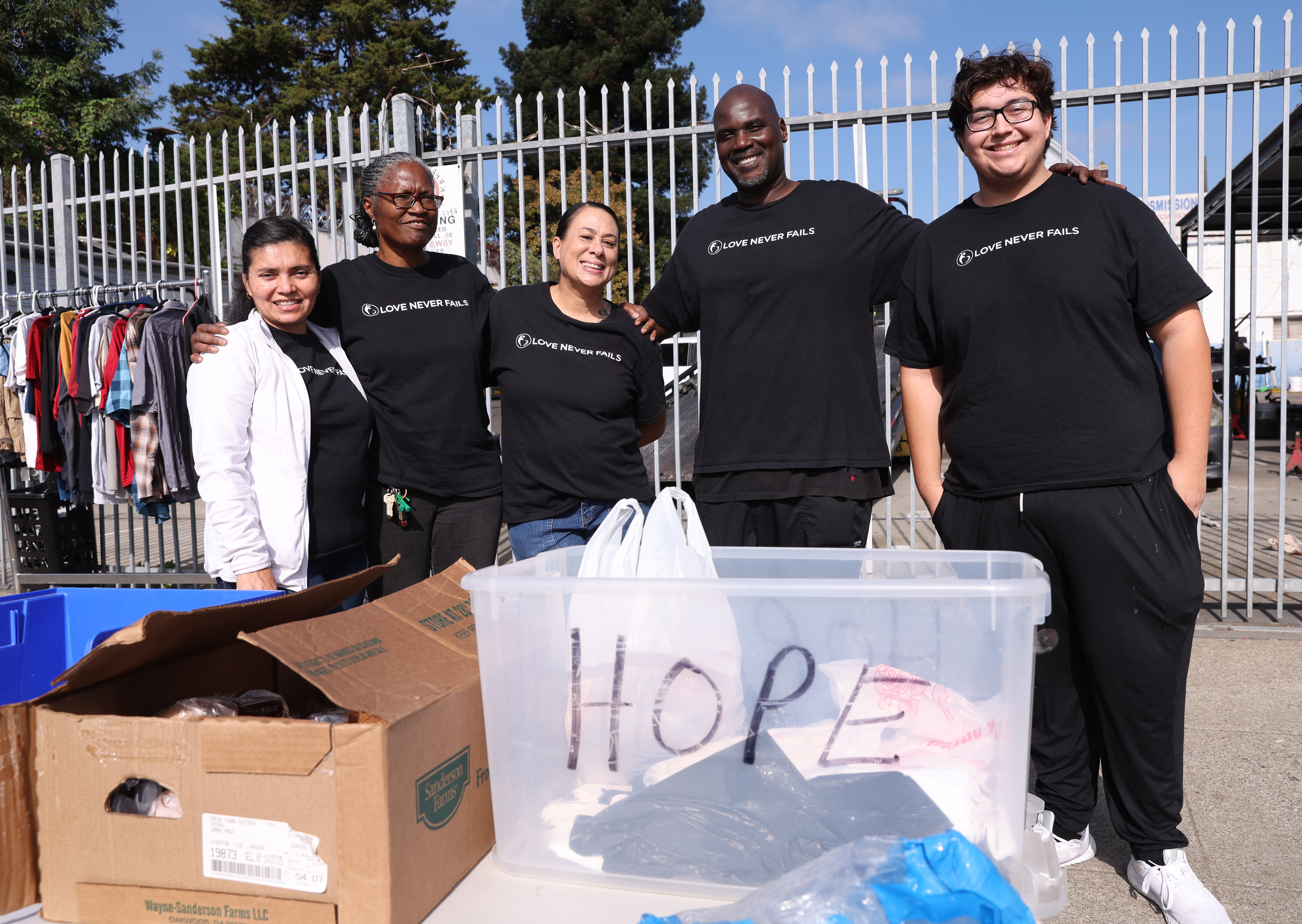 Love Never Fails staff members Reyna Flores, Valerie Brown, Leanette...