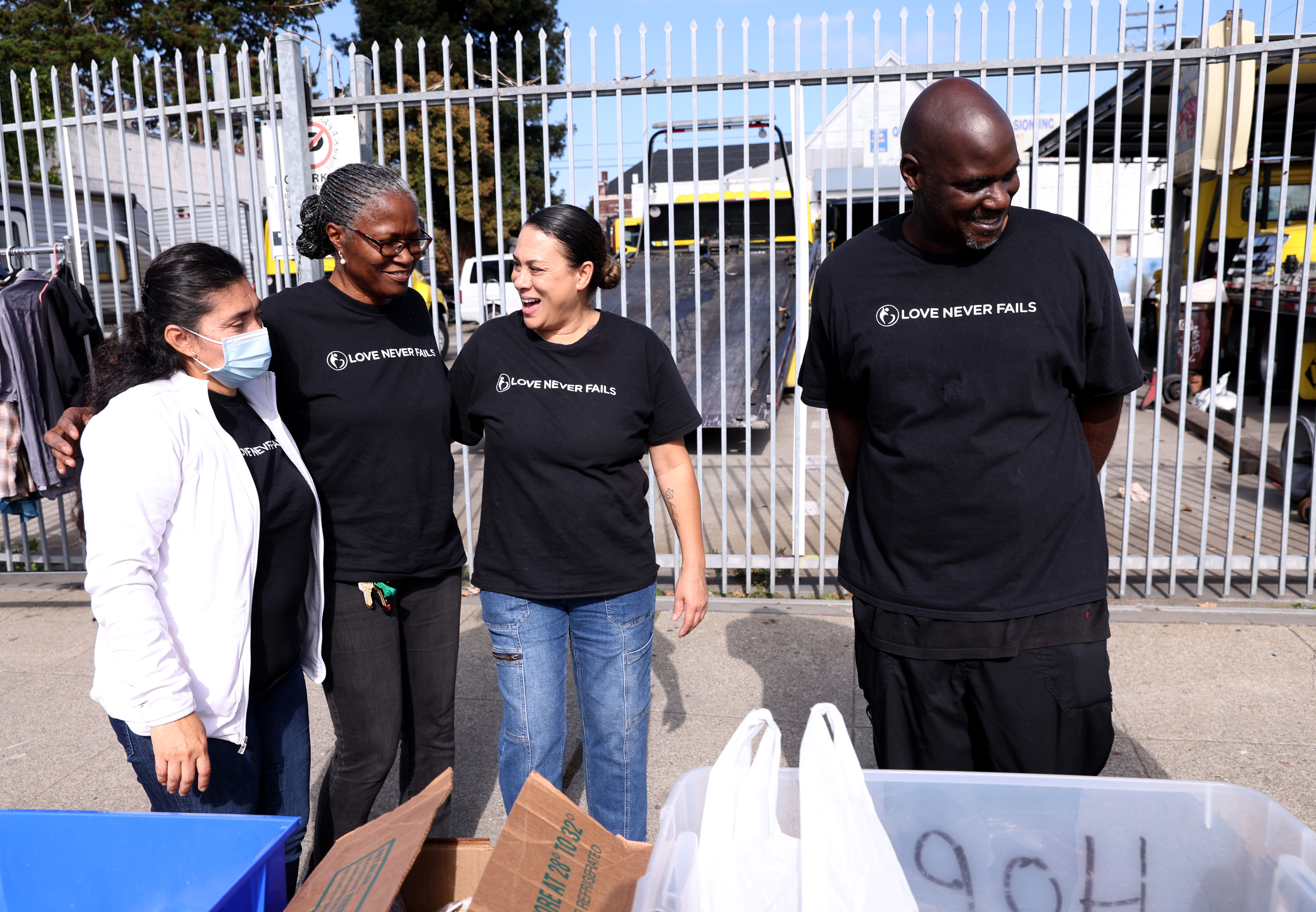 Love Never Fails staff members Reyna Flores, Valerie Brown, Leanette...