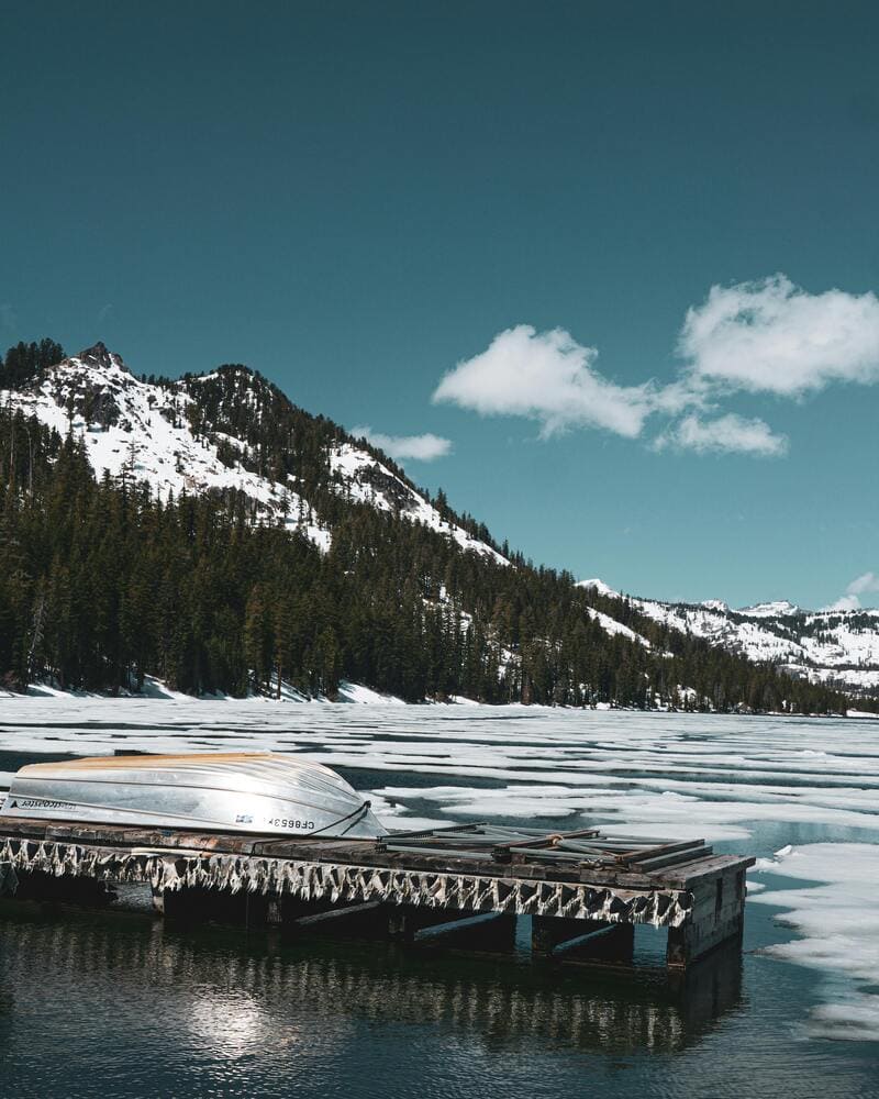 Snow at Echo Lake in Desolation Wilderness