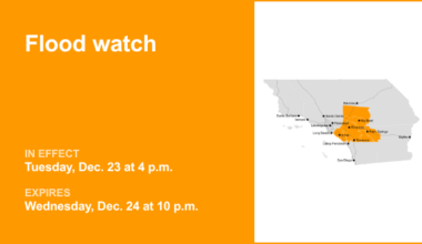 Flood watch issued for the Orange County and Santa Ana Mountains area for Tuesday and Wednesday due to significant rain – Orange County Register