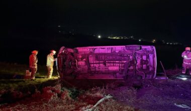 Fresno County fire crews rescued a trapped patient after responding early Friday, Dec. 19, 2025, morning to a two-vehicle crash on Millerton Road near Friant, authorities said. (CalFire)