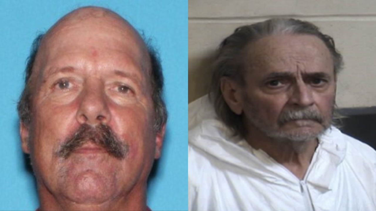 Fresno police said Mark Tarasevic (left), 64, was fatally shot during a neighbor disturbance Tuesday evening, and neighbor John Gentry, 74, was arrested and booked on suspicion of murder. (Fresno PD)